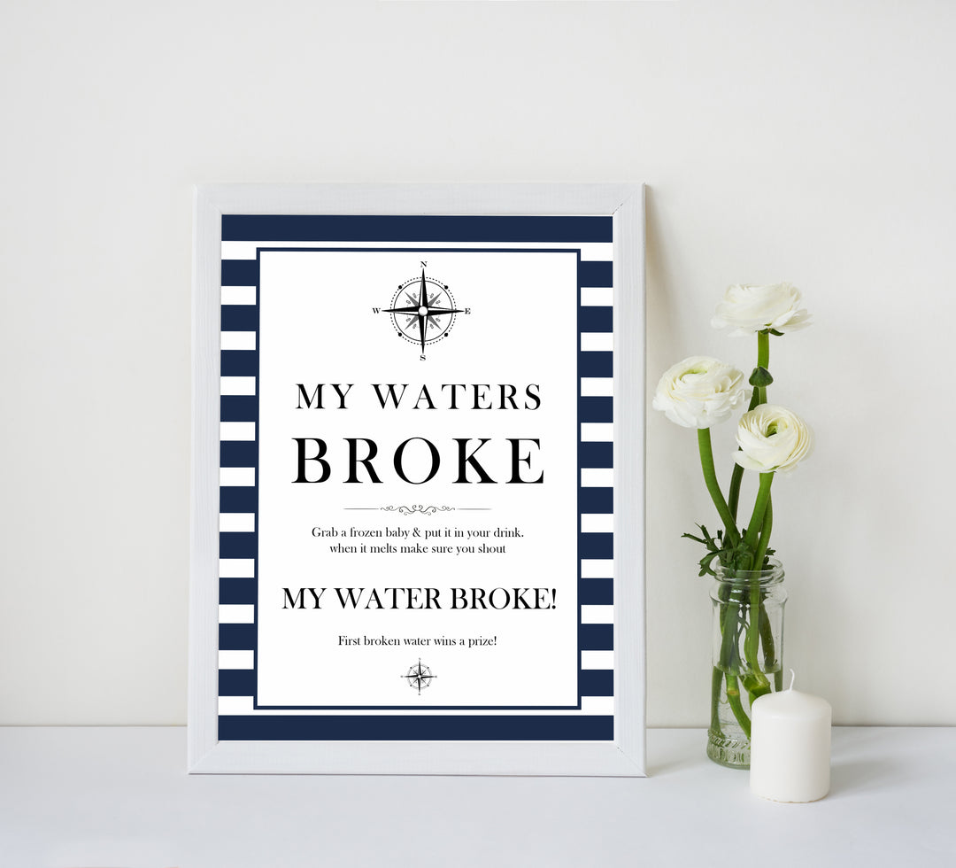 Nautical baby shower games, my waters broke baby shower games, printable baby shower games, baby shower games, fun baby games, ahoy its a boy, popular baby shower games, sailor baby games, boat baby games