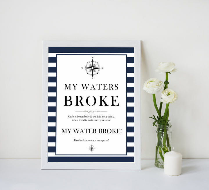 Nautical baby shower games, my waters broke baby shower games, printable baby shower games, baby shower games, fun baby games, ahoy its a boy, popular baby shower games, sailor baby games, boat baby games