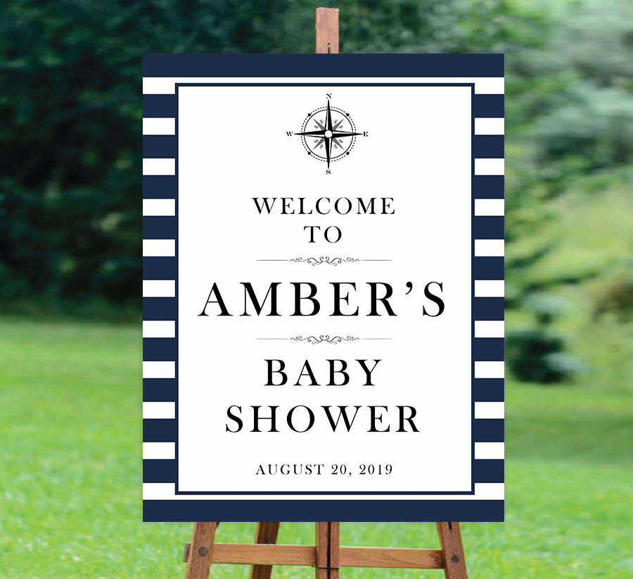baby shower welcome sign, printable baby welcome signs, nautical baby shower decor, nautical baby signs, nautical baby table signs