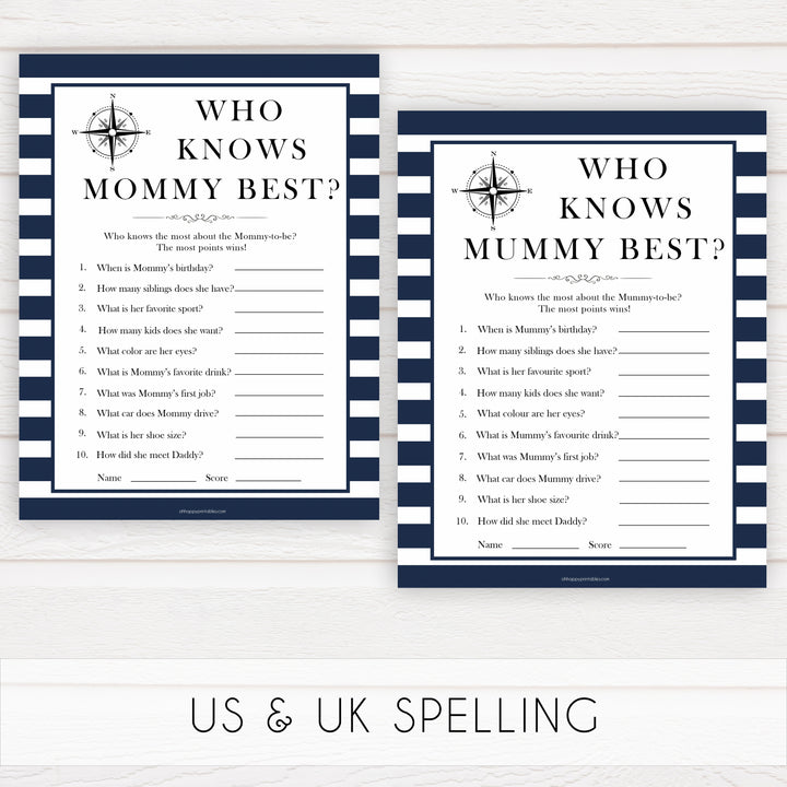 Nautical baby shower games, who knows mummy best baby shower games, printable baby shower games, baby shower games, fun baby games, ahoy its a boy, popular baby shower games, sailor baby games, boat baby games