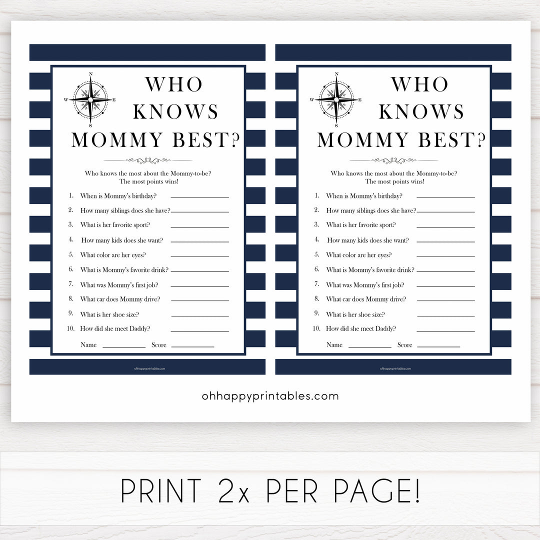 Nautical baby shower games, who knows mummy best baby shower games, printable baby shower games, baby shower games, fun baby games, ahoy its a boy, popular baby shower games, sailor baby games, boat baby games