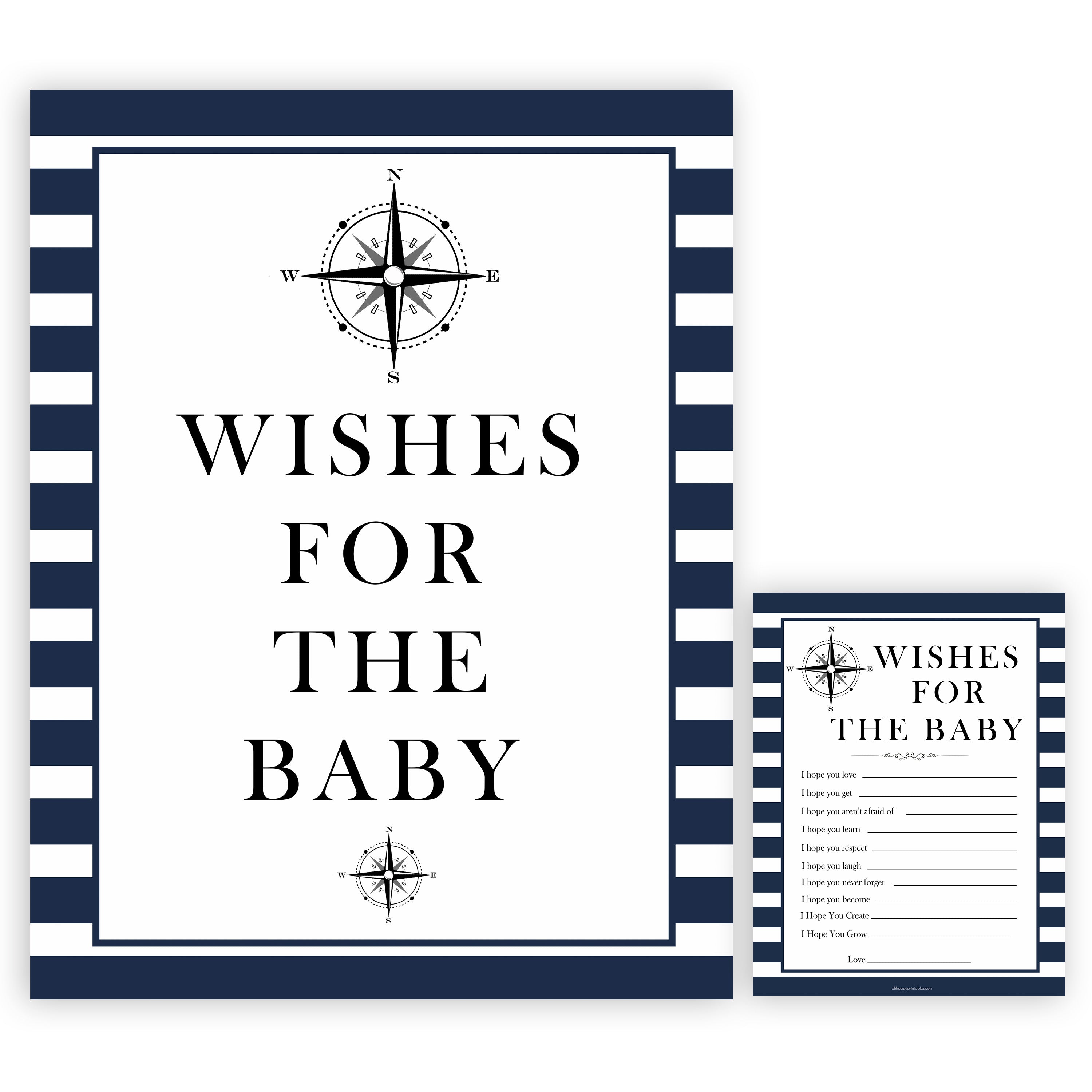 Nautical baby shower games, wishes for the baby baby shower games, printable baby shower games, baby shower games, fun baby games, ahoy its a boy, popular baby shower games, sailor baby games, boat baby games