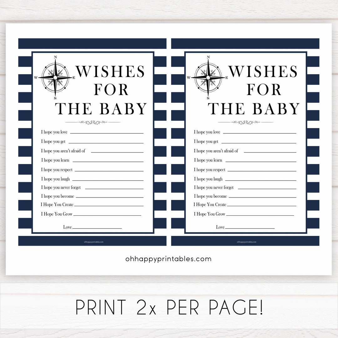 Nautical baby shower games, wishes for the baby baby shower games, printable baby shower games, baby shower games, fun baby games, ahoy its a boy, popular baby shower games, sailor baby games, boat baby games