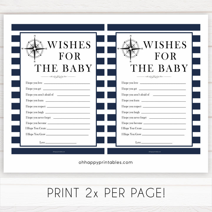Nautical baby shower games, wishes for the baby baby shower games, printable baby shower games, baby shower games, fun baby games, ahoy its a boy, popular baby shower games, sailor baby games, boat baby games