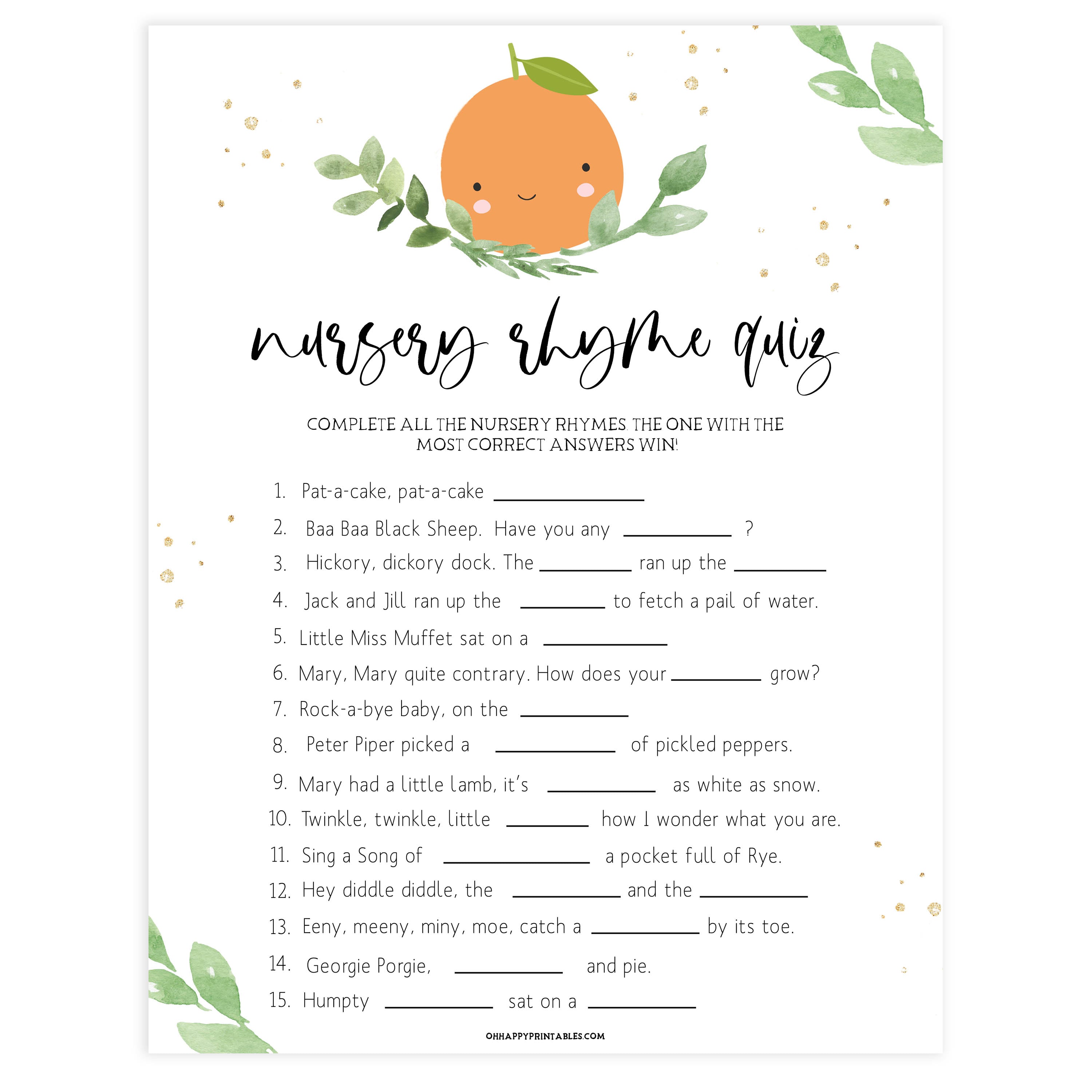 nursery rhyme baby quiz game, Printable baby shower games, little cutie baby games, baby shower games, fun baby shower ideas, top baby shower ideas, little cutie baby shower, baby shower games, fun little cutie baby shower ideas