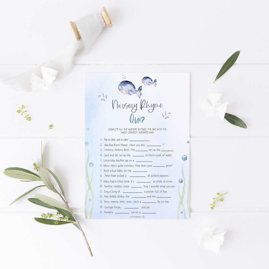 nursery rhyme baby quiz game, Printable baby shower games, whale baby games, baby shower games, fun baby shower ideas, top baby shower ideas, whale baby shower, baby shower games, fun whale baby shower ideas