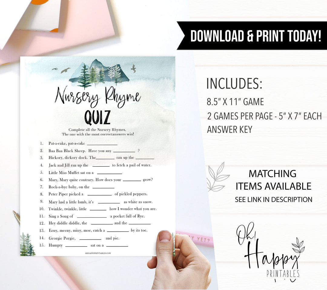nursery rhyme quiz game, Printable baby shower games, adventure awaits baby games, baby shower games, fun baby shower ideas, top baby shower ideas, adventure awaits baby shower, baby shower games, fun adventure baby shower ideas