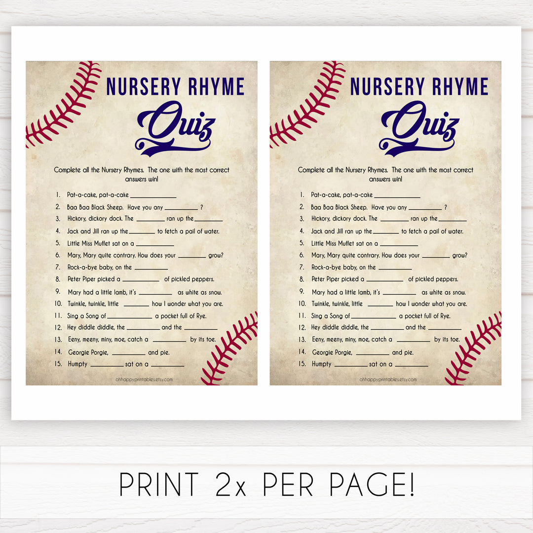 Baseball Nursery Rhyme Quiz, Baby Shower Games, Baseball Guess the Bursery Rhyme, Baby Song Games, Baseball Nursery Rhyme Game, printable baby shower games, fun baby shower games, popular baby shower gamesBaseball Nursery Rhyme Quiz, Baby Shower Games, Baseball Guess the Bursery Rhyme, Baby Song Games, Baseball Nursery Rhyme Game, printable baby shower games, fun baby shower games, popular baby shower games