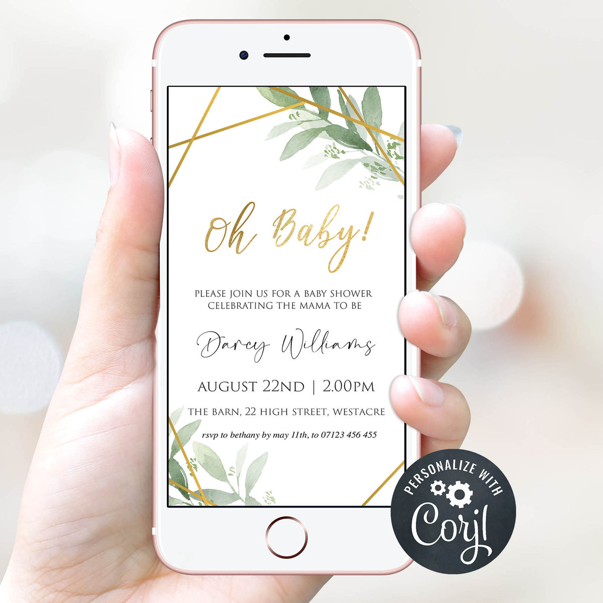 editable oh baby baby shower invite, gold geometric baby shower invitations, editable baby shower invites, mobile baby shower invites, gold baby shower theme
