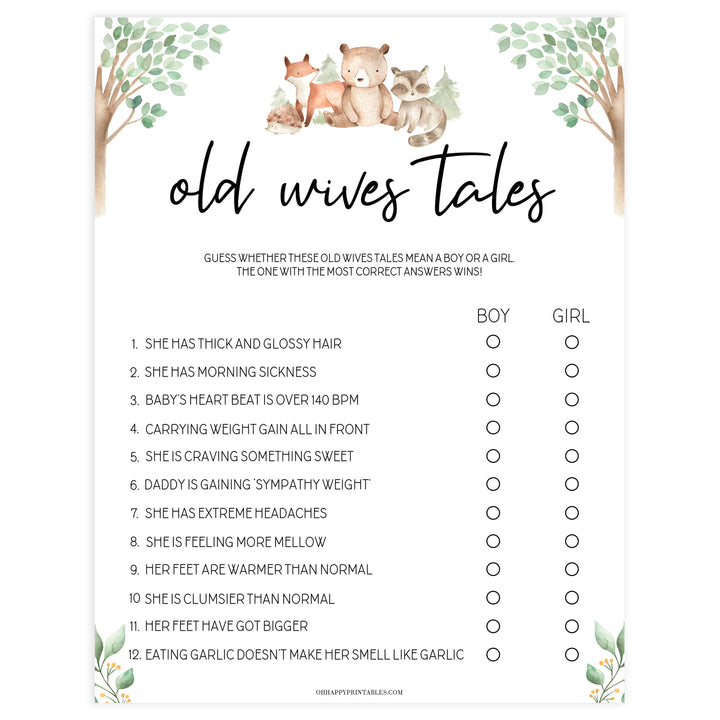 old wives tale baby game, Printable baby shower games, woodland animals baby games, baby shower games, fun baby shower ideas, top baby shower ideas, woodland baby shower, baby shower games, fun woodland animals baby shower ideas