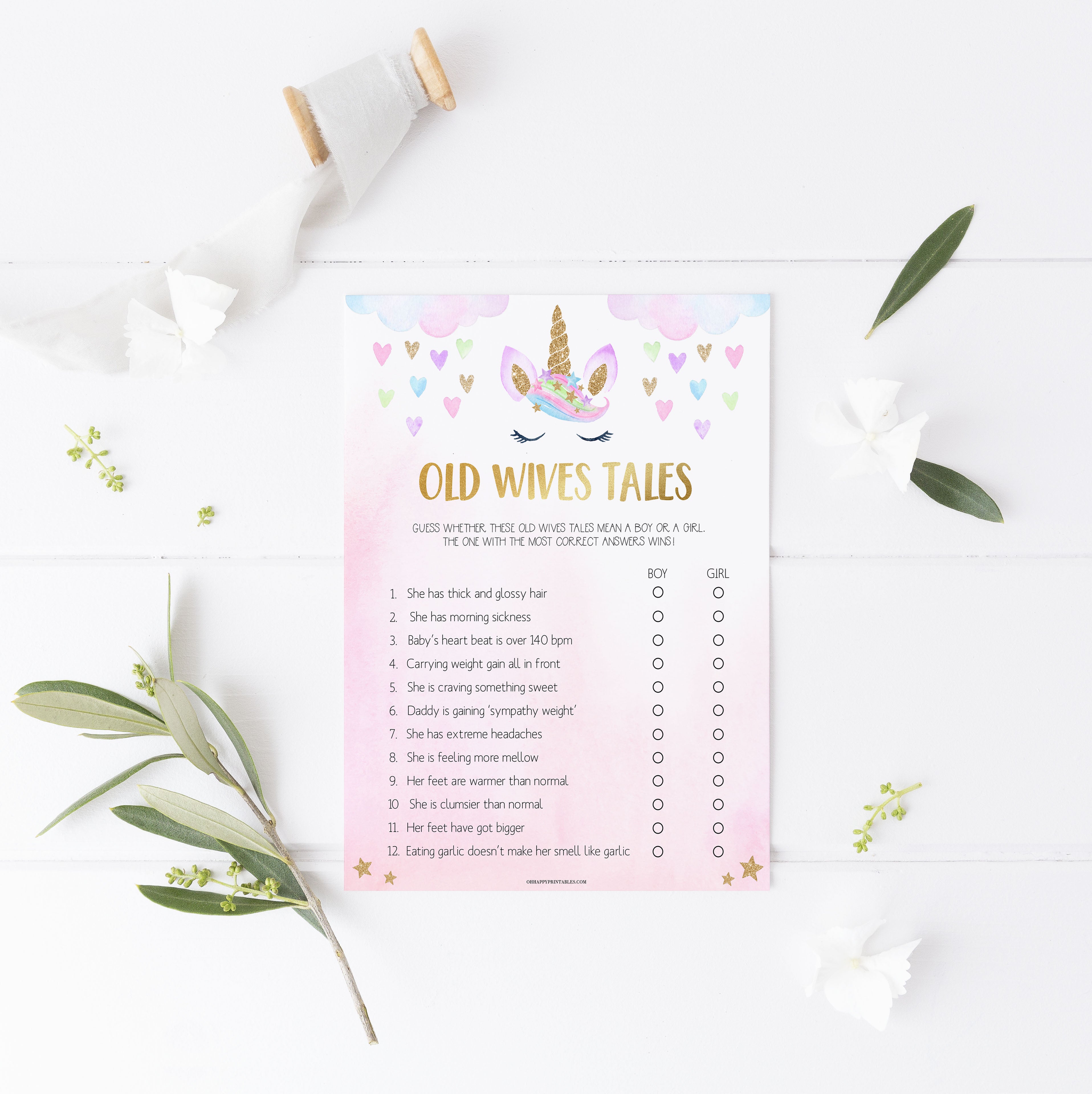 old wives tale baby shower game, Printable baby shower games, unicorn baby games, baby shower games, fun baby shower ideas, top baby shower ideas, unicorn baby shower, baby shower games, fun unicorn baby shower ideas