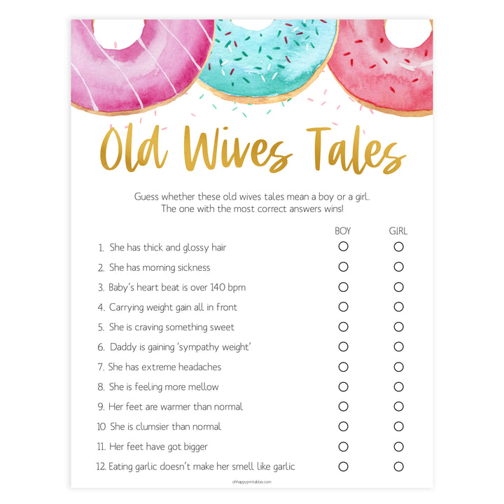 old wives tales game, Printable baby shower games, donut baby games, baby shower games, fun baby shower ideas, top baby shower ideas, donut sprinkles baby shower, baby shower games, fun donut baby shower ideas
