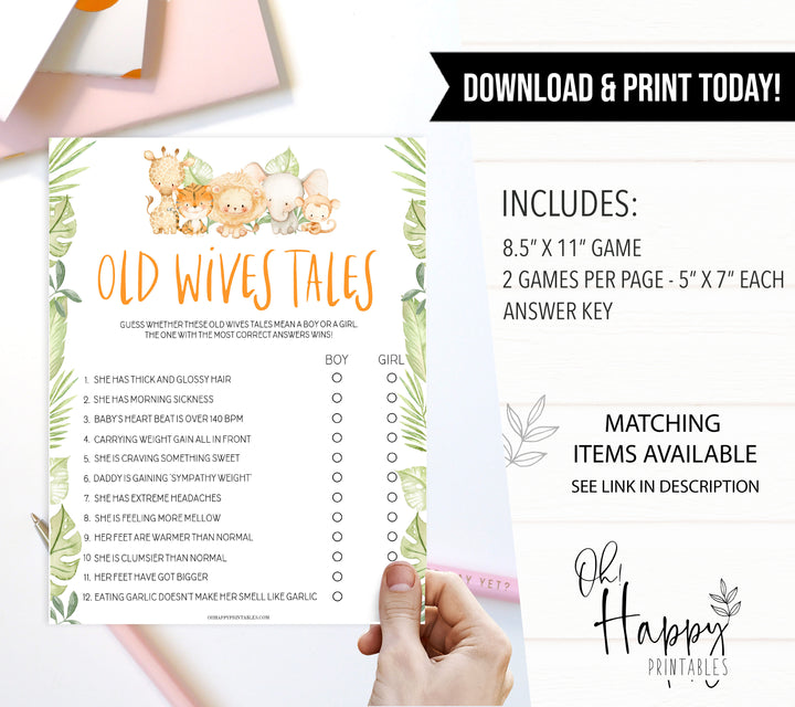old wives tale game, Printable baby shower games, safari animals baby games, baby shower games, fun baby shower ideas, top baby shower ideas, safari animals baby shower, baby shower games, fun baby shower ideas