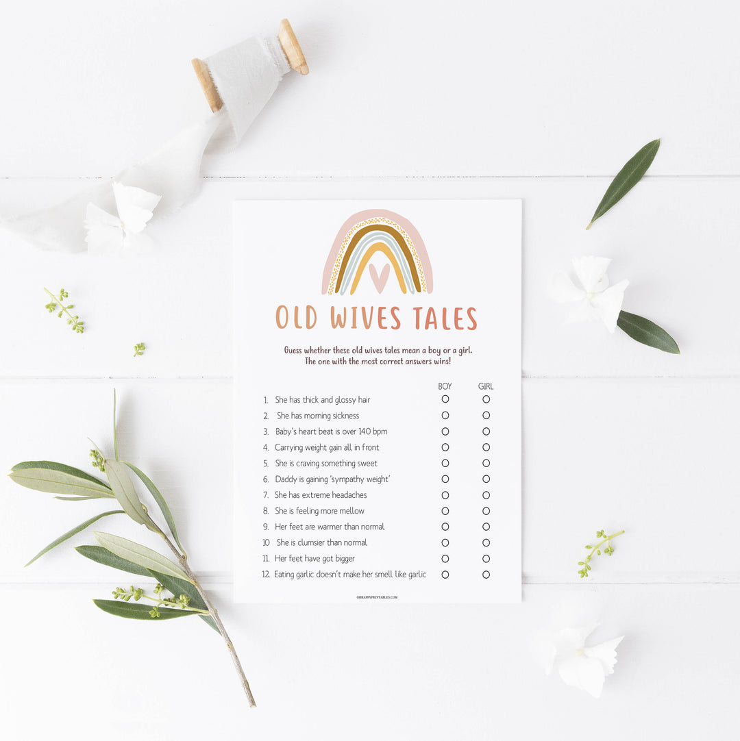 old wives tales baby game, Printable baby shower games, boho rainbow baby games, baby shower games, fun baby shower ideas, top baby shower ideas, boho rainbow baby shower, baby shower games, fun boho rainbow baby shower ideas