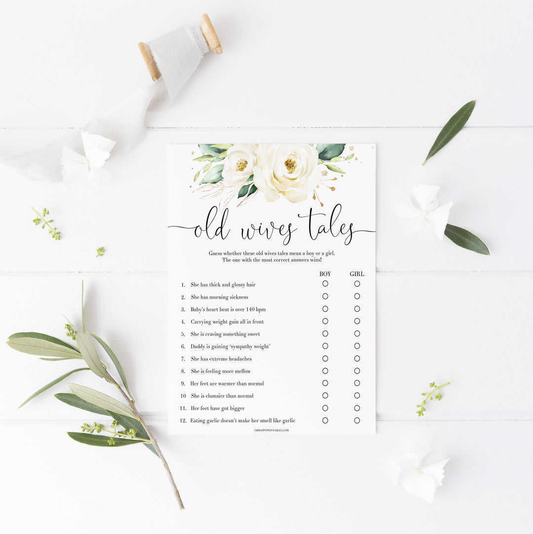 old wives tale game, Printable baby shower games, shite floral baby games, baby shower games, fun baby shower ideas, top baby shower ideas, floral baby shower, baby shower games, fun floral baby shower ideas