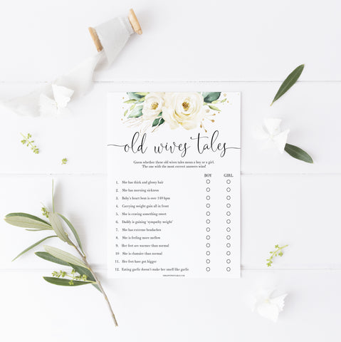 old wives tale game, Printable baby shower games, shite floral baby games, baby shower games, fun baby shower ideas, top baby shower ideas, floral baby shower, baby shower games, fun floral baby shower ideas
