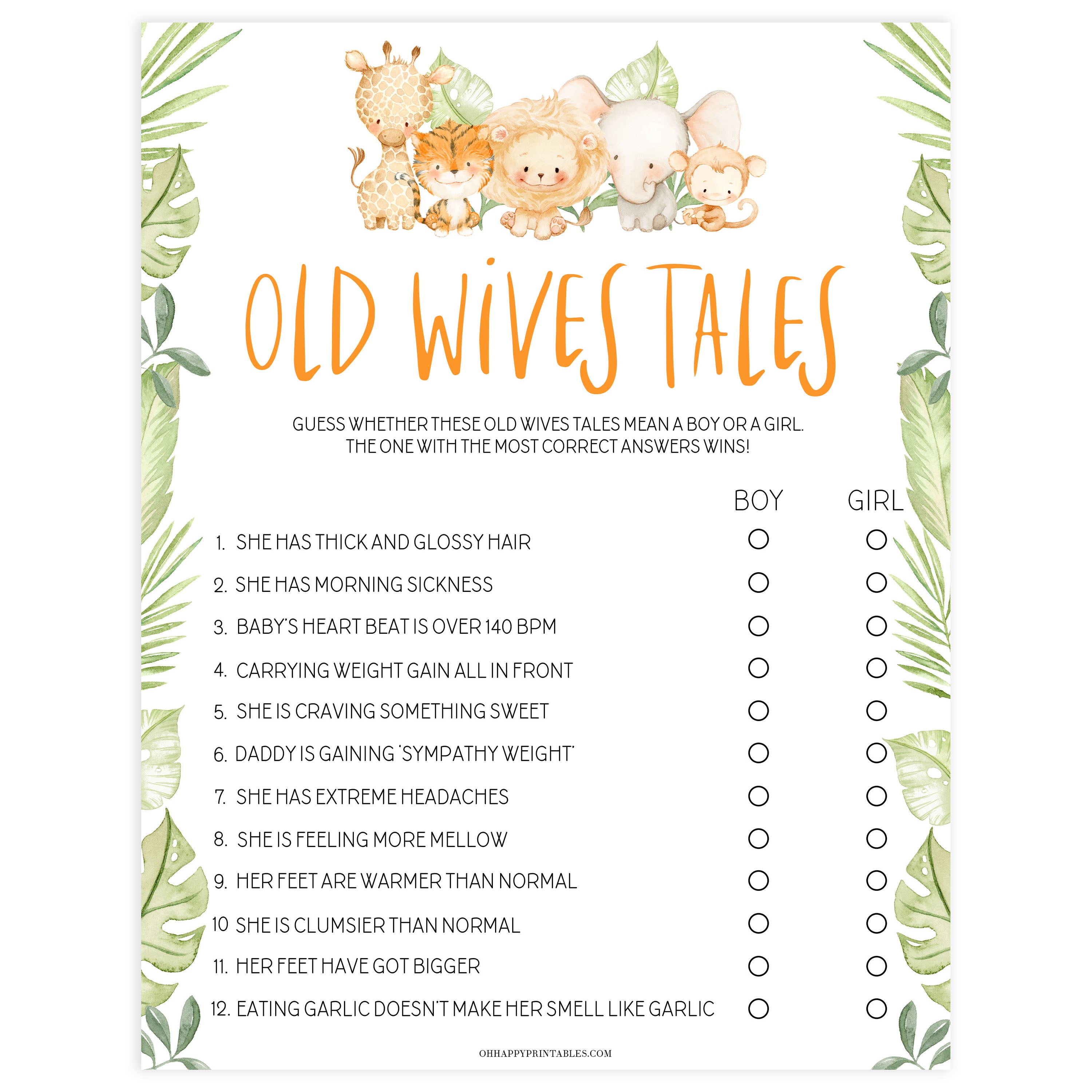 old wives tale game, Printable baby shower games, safari animals baby games, baby shower games, fun baby shower ideas, top baby shower ideas, safari animals baby shower, baby shower games, fun baby shower ideas