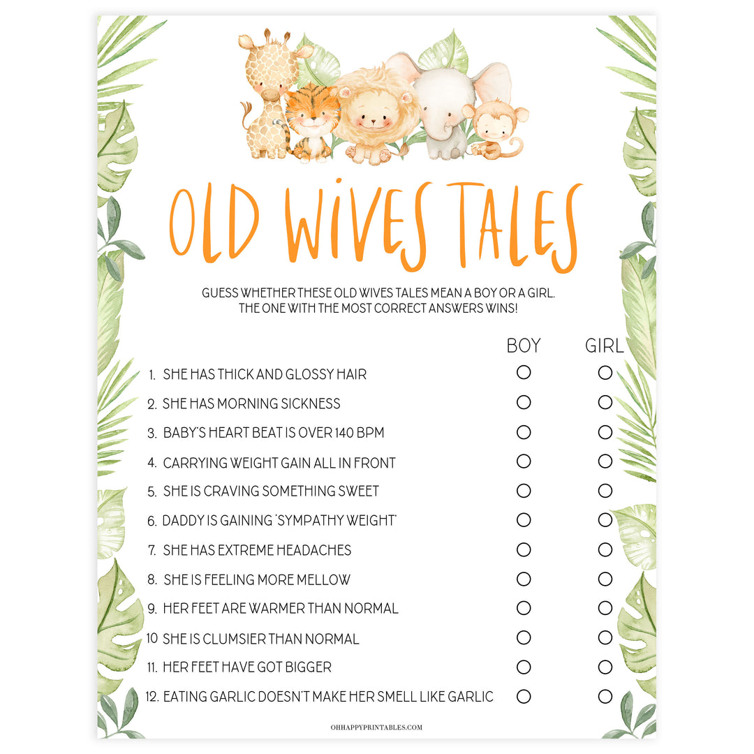 old wives tale game, Printable baby shower games, safari animals baby games, baby shower games, fun baby shower ideas, top baby shower ideas, safari animals baby shower, baby shower games, fun baby shower ideas