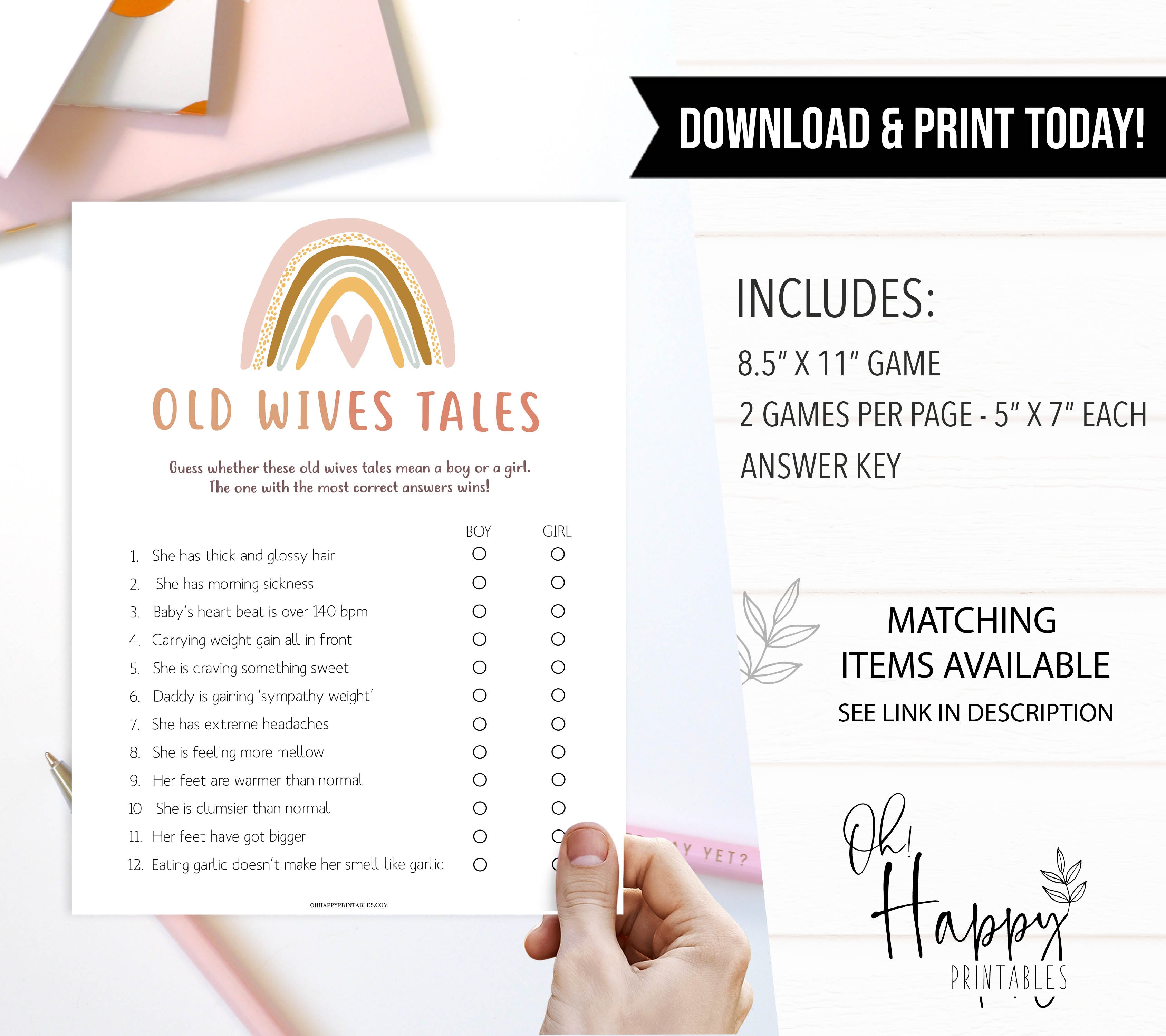 old wives tales baby game, Printable baby shower games, boho rainbow baby games, baby shower games, fun baby shower ideas, top baby shower ideas, boho rainbow baby shower, baby shower games, fun boho rainbow baby shower ideas