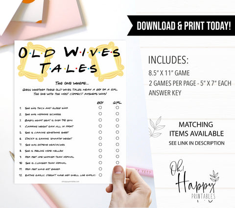 old wives tale baby game, baby wives tales, Printable baby shower games, friends fun baby games, baby shower games, fun baby shower ideas, top baby shower ideas, friends baby shower, friends baby shower ideas