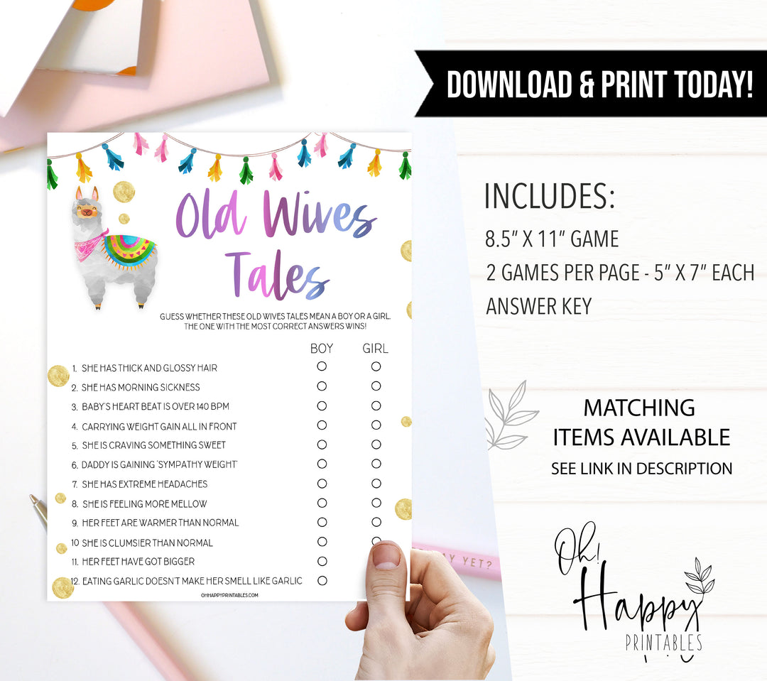 old wives tales baby games, Printable baby shower games, llama fiesta fun baby games, baby shower games, fun baby shower ideas, top baby shower ideas, Llama fiesta shower baby shower, fiesta baby shower ideas