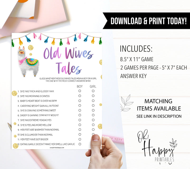 old wives tales baby games, Printable baby shower games, llama fiesta fun baby games, baby shower games, fun baby shower ideas, top baby shower ideas, Llama fiesta shower baby shower, fiesta baby shower ideas