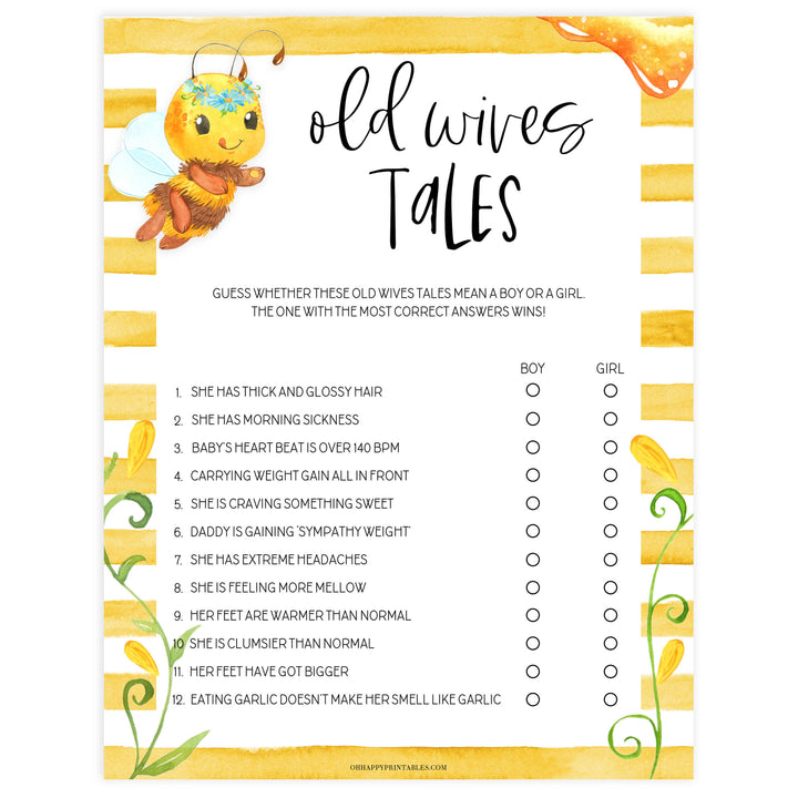 old wives tales game, baby old wives tales, Printable baby shower games, mommy bee fun baby games, baby shower games, fun baby shower ideas, top baby shower ideas, mommy to bee baby shower, friends baby shower ideas