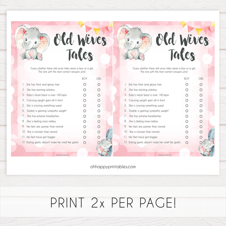 old wives tales, Printable baby shower games, fun abby games, baby shower games, fun baby shower ideas, top baby shower ideas, pink elephant baby shower, pink baby shower ideas