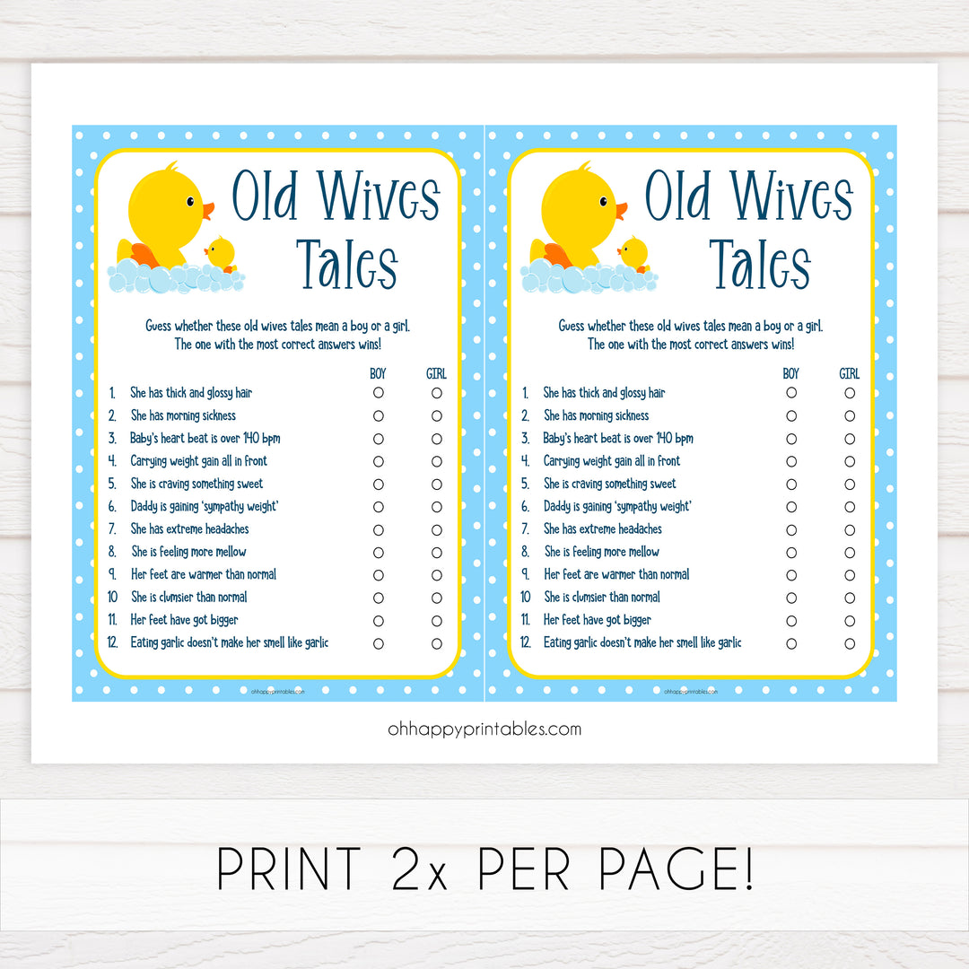 rubber ducky baby games, old wives tales baby games, fun baby games, printable baby shower, old wives tales
