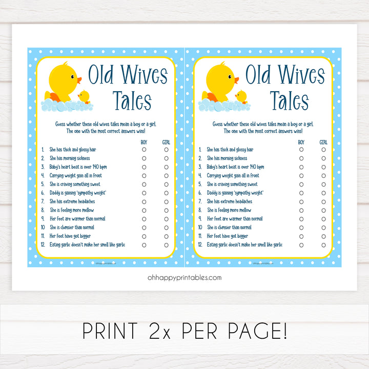 rubber ducky baby games, old wives tales baby games, fun baby games, printable baby shower, old wives tales