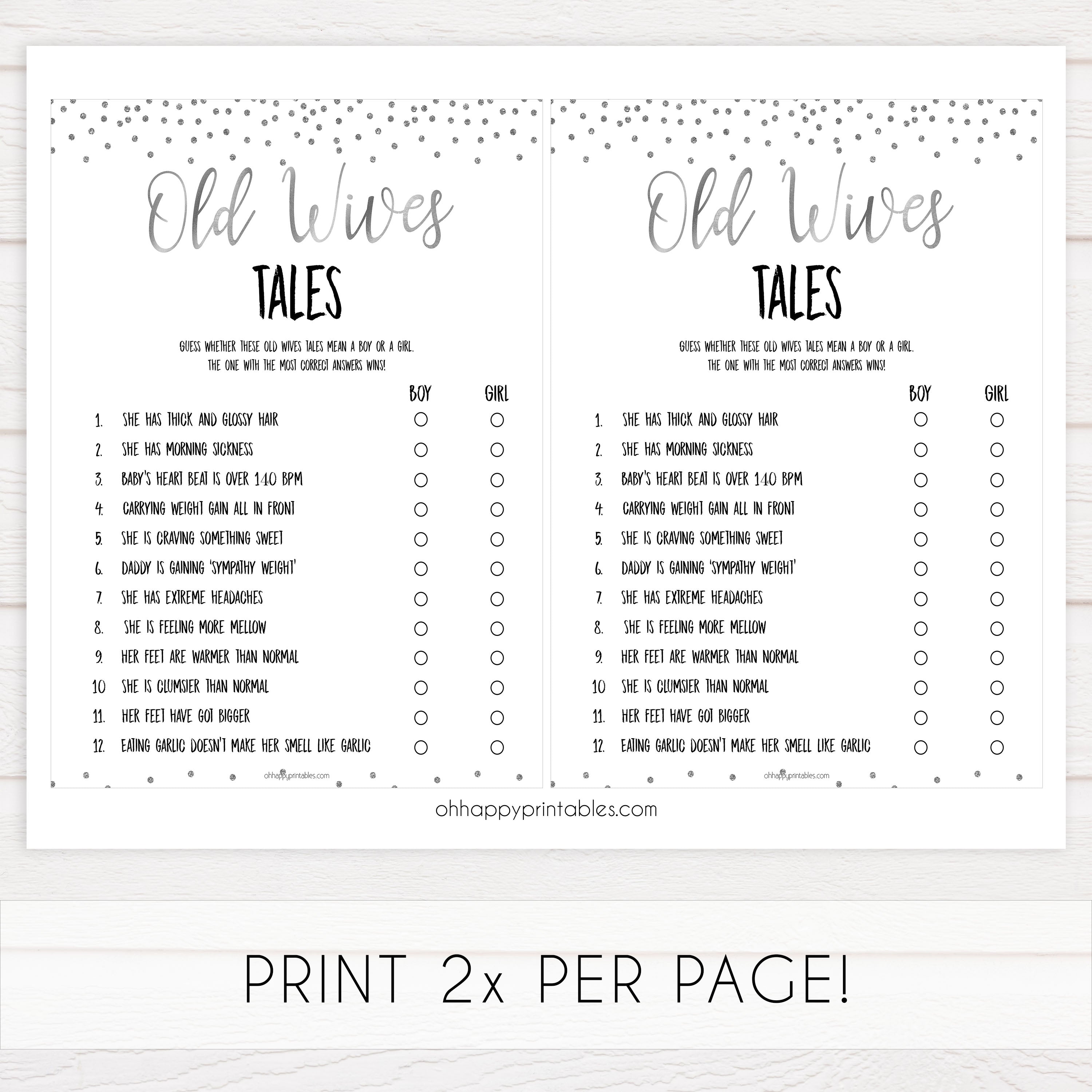 old wives tales game, baby wives tales, Printable baby shower games, baby silver glitter fun baby games, baby shower games, fun baby shower ideas, top baby shower ideas, silver glitter shower baby shower, friends baby shower ideas
