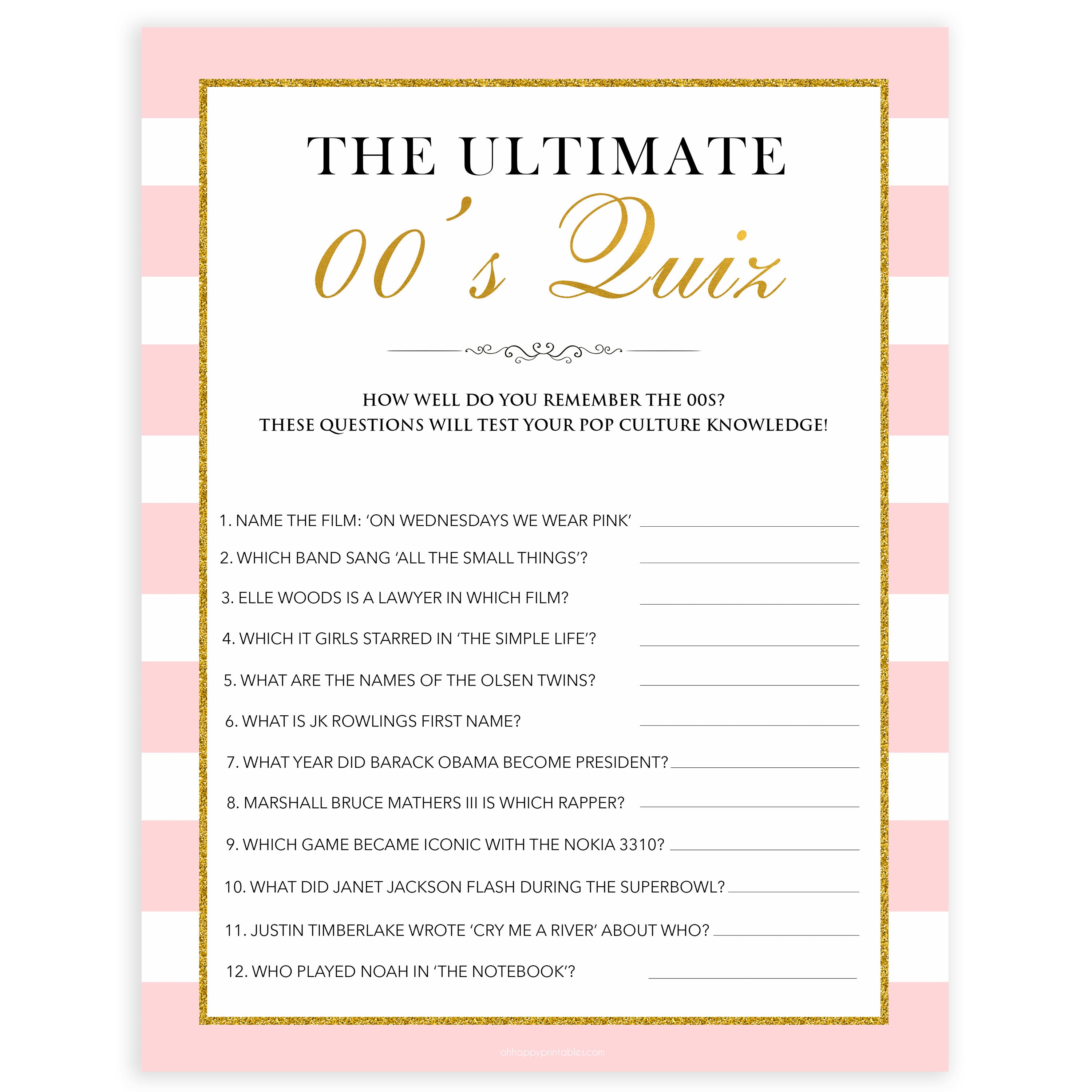 parisian bachelorette games, Ultimate 00s quiz game, bridal shower games, naughty bridal games, dirty bachelorette games, top bridal games, fun bachelorette games, best bridal games