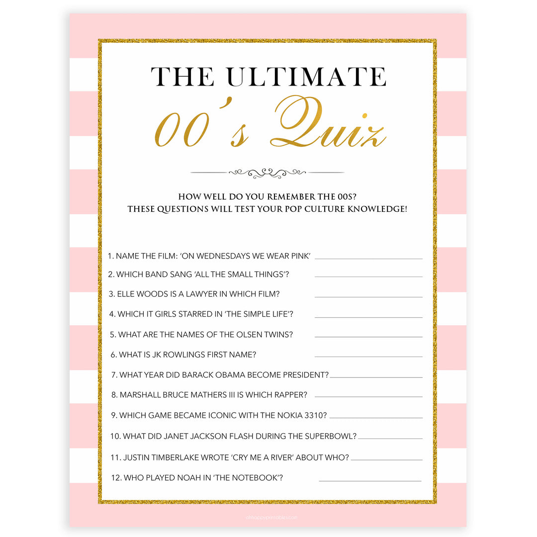 parisian bachelorette games, Ultimate 00s quiz game, bridal shower games, naughty bridal games, dirty bachelorette games, top bridal games, fun bachelorette games, best bridal games
