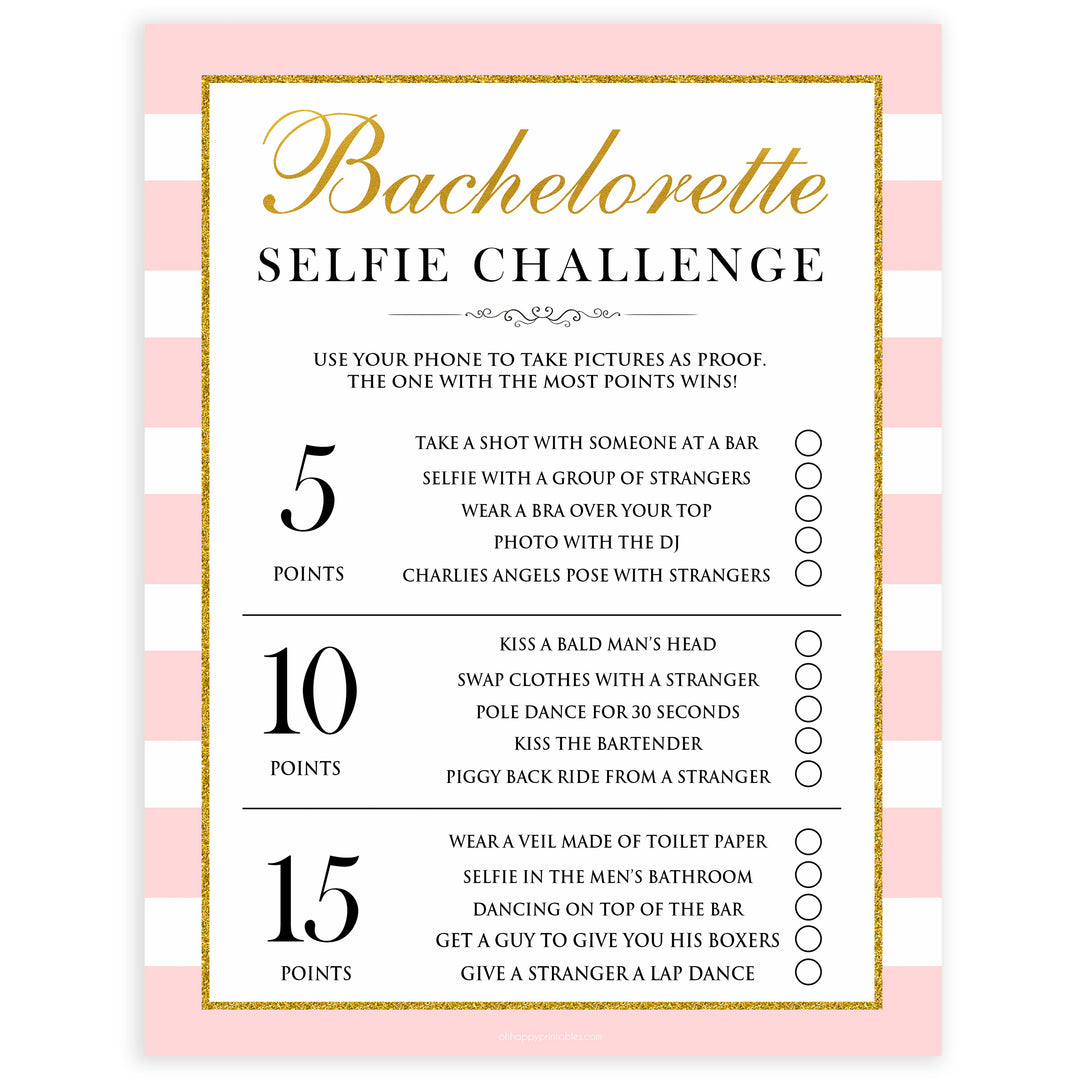 parisian bachelorette games, bachelorette selfie challenge game, bridal shower games, naughty bridal games, dirty bachelorette games, top bridal games
