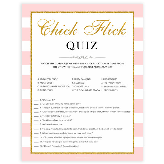 parisian bachelorette games, chick flick movie quiz game, bridal shower games, naughty bridal games, dirty bachelorette games, top bridal games