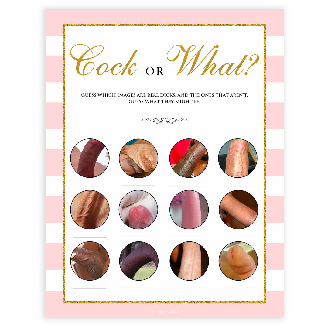 parisian bachelorette games, cock or what game, bridal shower games, naughty bridal games, dirty bachelorette games, top bridal games