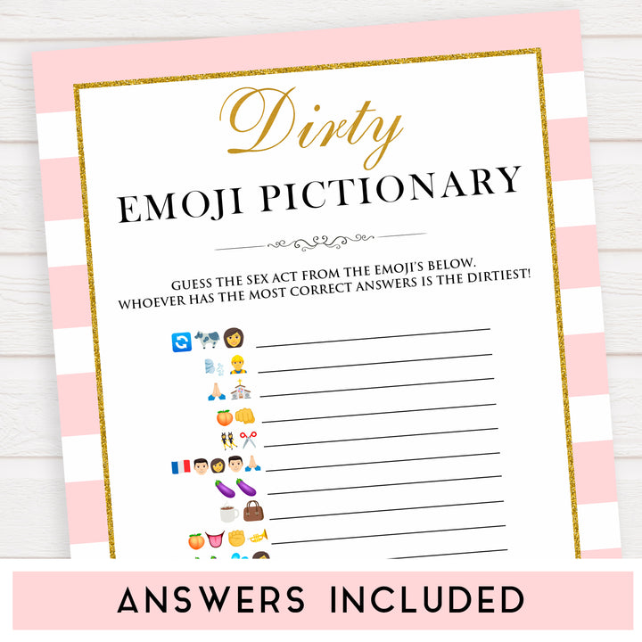 parisian bachelorette games, dirty emoji pictionary game, bridal shower games, naughty bridal games, dirty bachelorette games, top bridal games