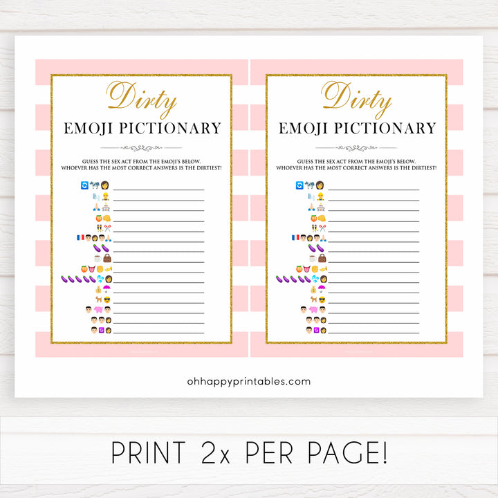 parisian bachelorette games, dirty emoji pictionary game, bridal shower games, naughty bridal games, dirty bachelorette games, top bridal games