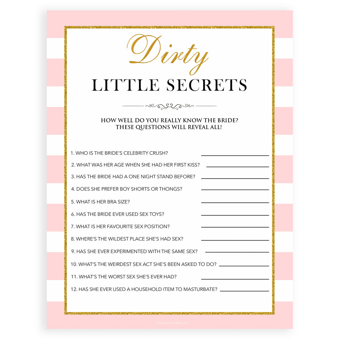 parisian bachelorette games, dirty little secrets game, bridal shower games, naughty bridal games, dirty bachelorette games, top bridal games, fun bachelorette games, best bridal games