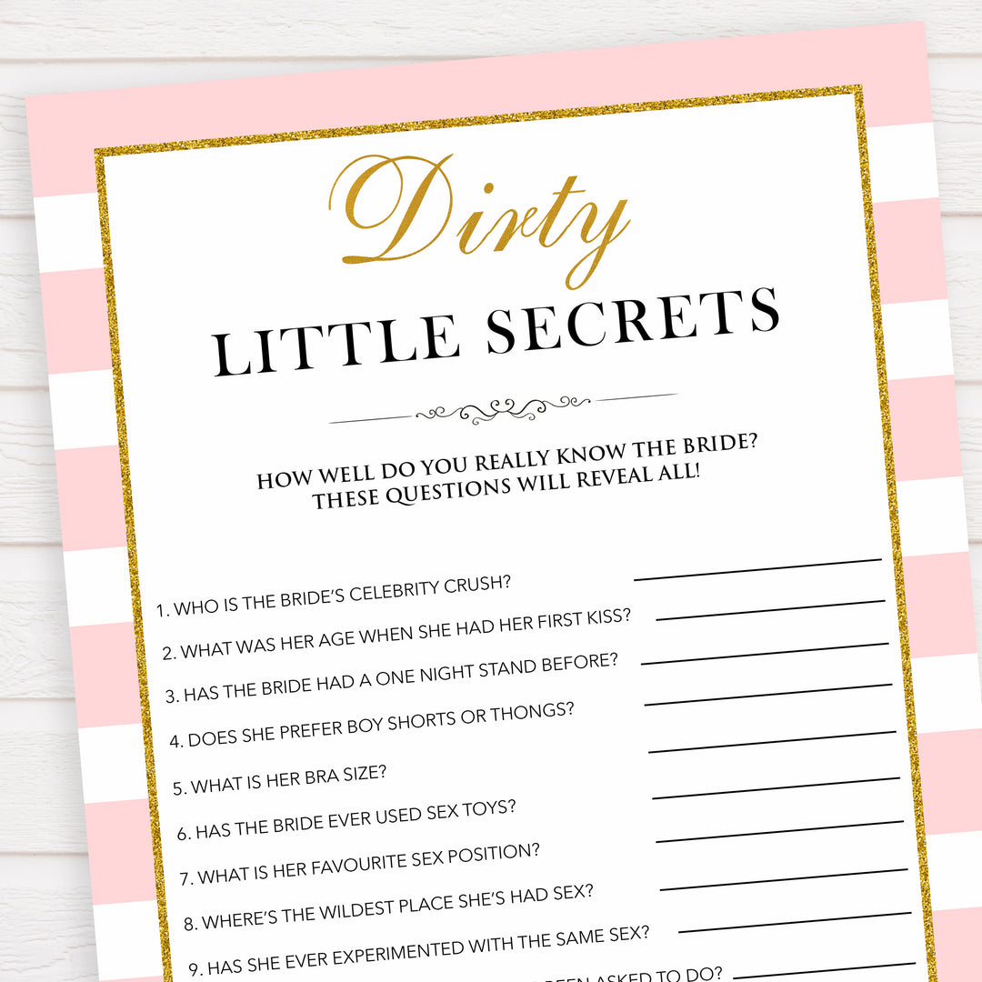 parisian bachelorette games, dirty little secrets game, bridal shower games, naughty bridal games, dirty bachelorette games, top bridal games, fun bachelorette games, best bridal games