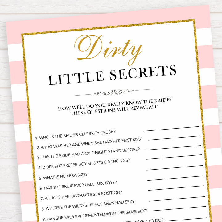 parisian bachelorette games, dirty little secrets game, bridal shower games, naughty bridal games, dirty bachelorette games, top bridal games, fun bachelorette games, best bridal games