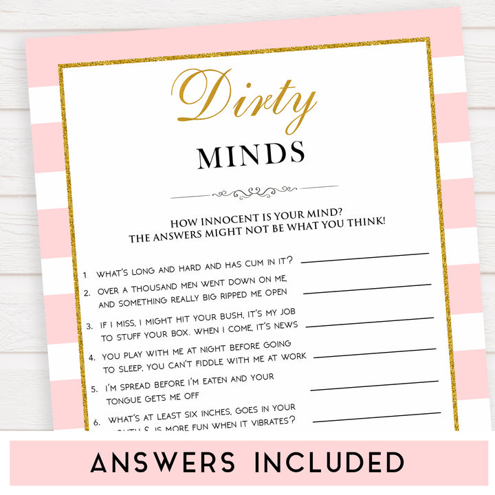 parisian bachelorette games, dirty minds game, bridal shower games, naughty bridal games, dirty bachelorette games, top bridal games, fun bachelorette games, best bridal games