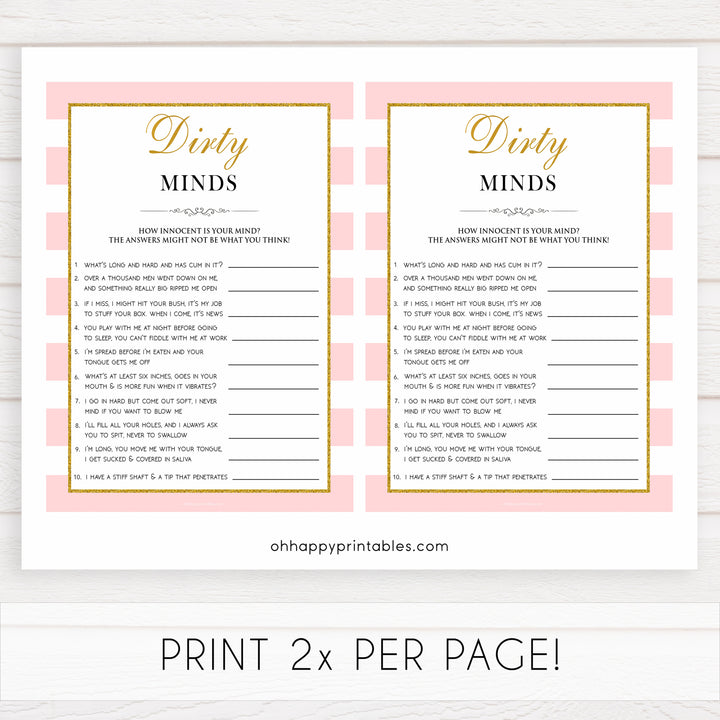 parisian bachelorette games, dirty minds game, bridal shower games, naughty bridal games, dirty bachelorette games, top bridal games, fun bachelorette games, best bridal games