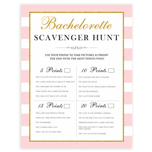 parisian bachelorette games, scavenger hunt game, bridal shower games, naughty bridal games, dirty bachelorette games, top bridal games