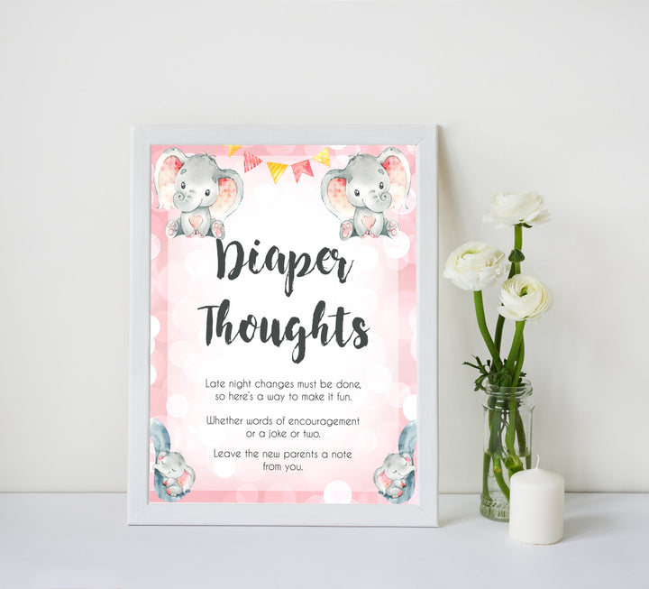 pink elephant baby games, diaper thoughts baby shower games, printable baby shower games, baby shower games, fun baby games, popular baby games, pink baby games