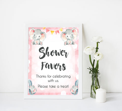 baby favors table sign, printable favors table sign, Pink elephant baby decor, printable baby table signs, printable baby decor, pink table signs, fun baby signs, fun baby table signs
