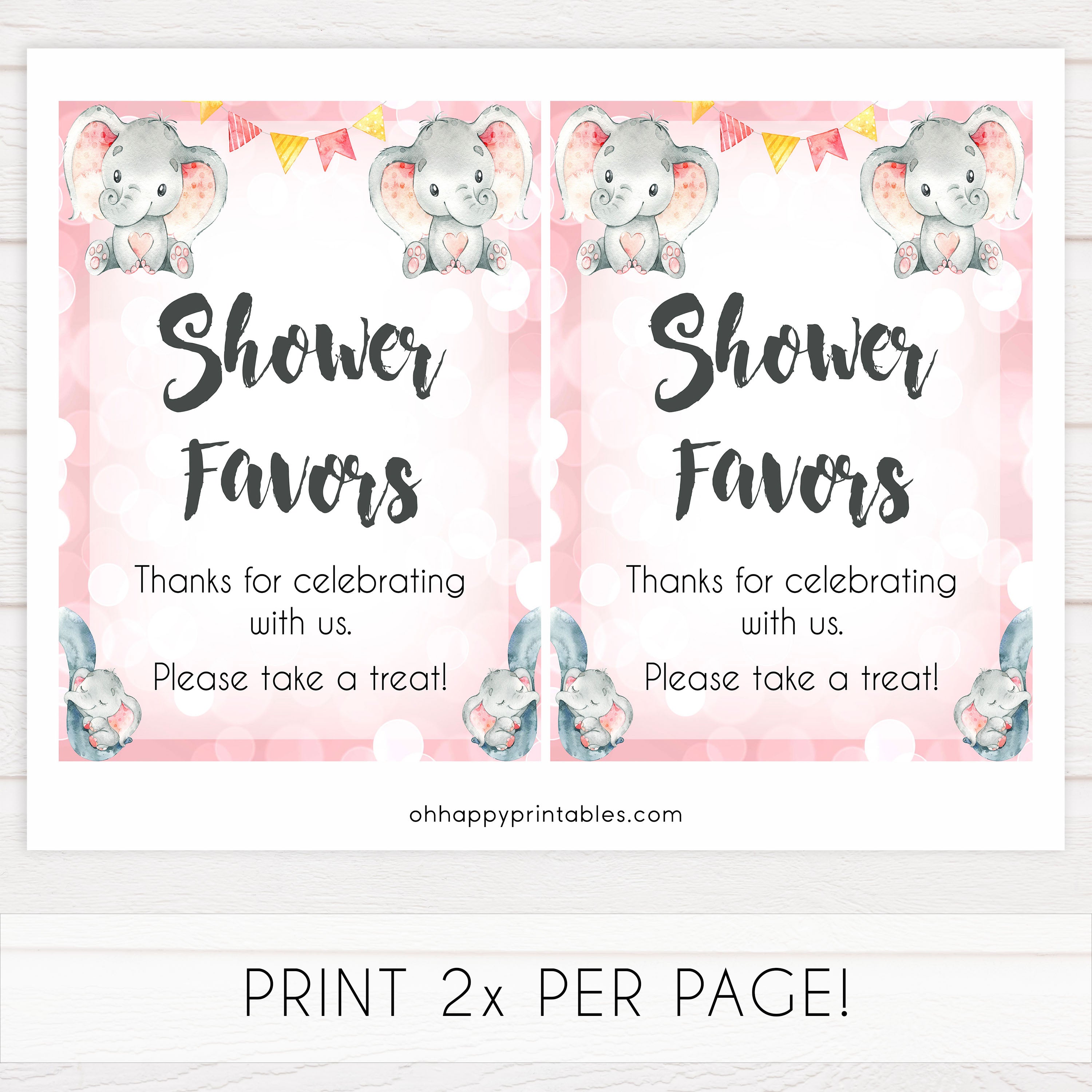 baby favors table sign, printable favors table sign, Pink elephant baby decor, printable baby table signs, printable baby decor, pink table signs, fun baby signs, fun baby table signs