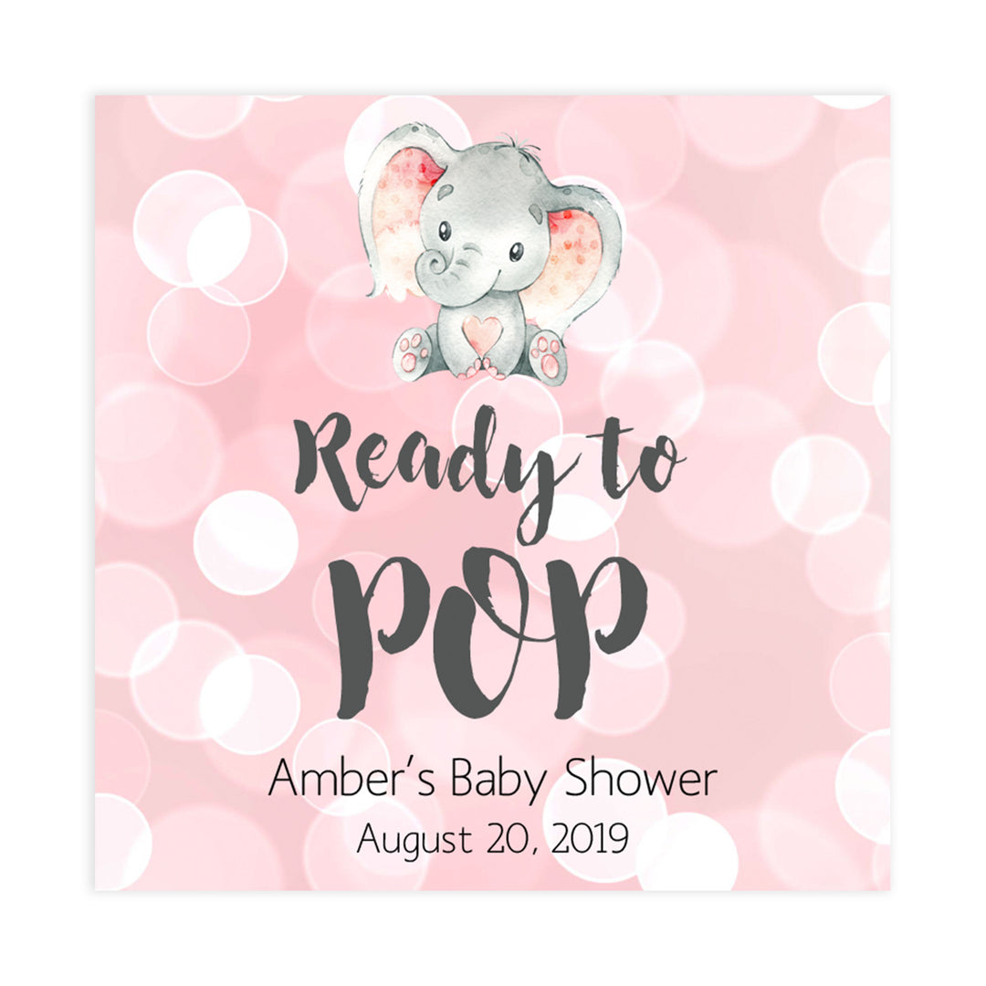 Ready to pop tags, Printable baby shower games, fun abby games, baby shower games, fun baby shower ideas, top baby shower ideas, pink elephant baby shower, pink baby shower ideas