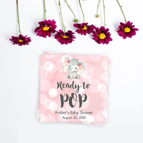 Ready to pop tags, Printable baby shower games, fun abby games, baby shower games, fun baby shower ideas, top baby shower ideas, pink elephant baby shower, pink baby shower ideas