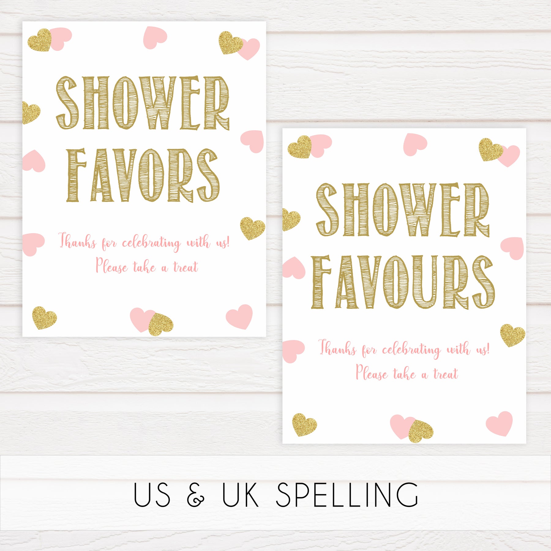 8 baby shower table signs, baby table decor pack, Pink gold hearts baby decor, printable baby table signs, printable baby decor, baby pink gold table signs, fun baby signs, baby pink hearts fun baby table signs